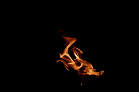 fire flames on black backgroundの写真素材