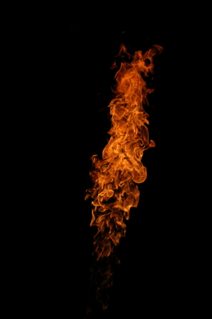 fire flames on black backgroundの写真素材