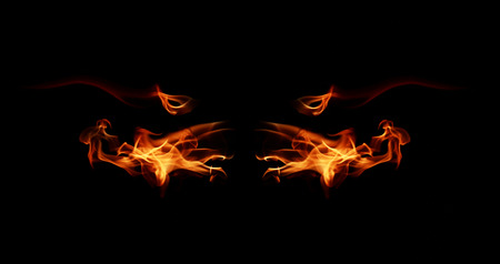 fire flames on black backgroundの写真素材