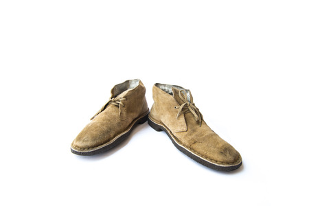 Fashion concept with male shoes on whiteの写真素材