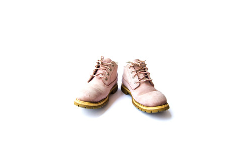 Safety boots isolated on white backgroundの写真素材