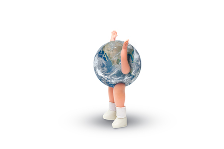 The world as a child.Elements of this image furnished by NASA.の写真素材