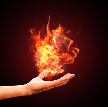 fire in handの写真素材