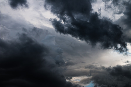 Dark clouds in the sky.