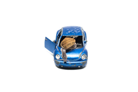 snail on carの写真素材