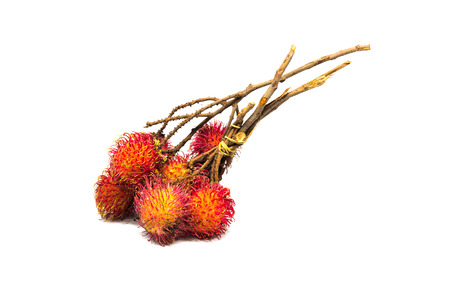 fresh rambutan isolate on white backgroundの写真素材