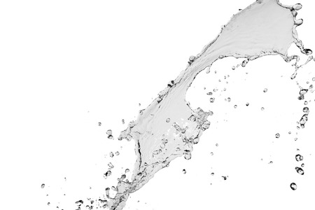 blue water splash isolated on white backgroundの写真素材