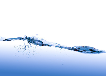 blue water  isolated on white backgroundの写真素材