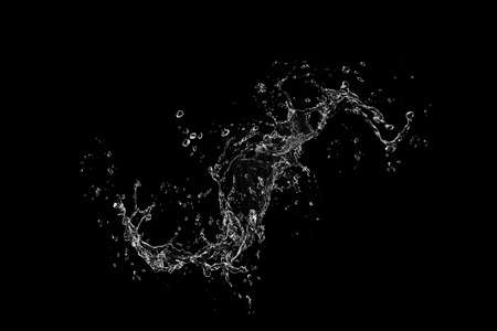 water splash on black backgroundの写真素材