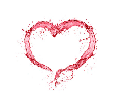 heart water splash isolate on white background.の写真素材
