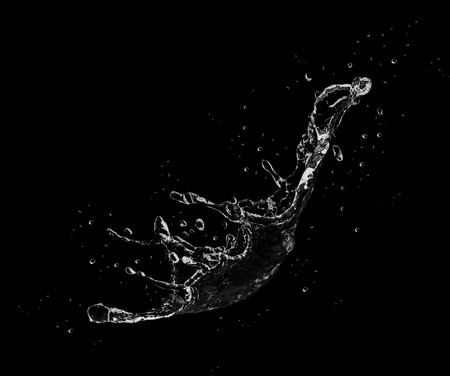 Water Splash On Black Backgroundの写真素材