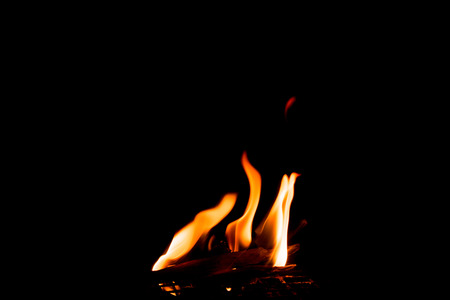 fire flame isolated on black background