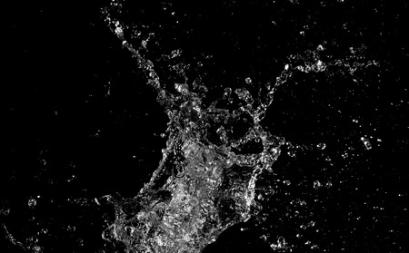 water Splash On black  Backgroundの写真素材
