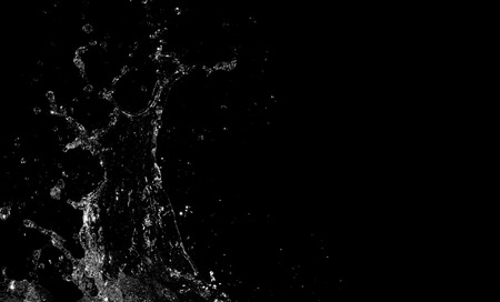 water Splash isolated On black Backgroundの写真素材