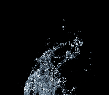 water Splash isolate On black Backgroundの写真素材