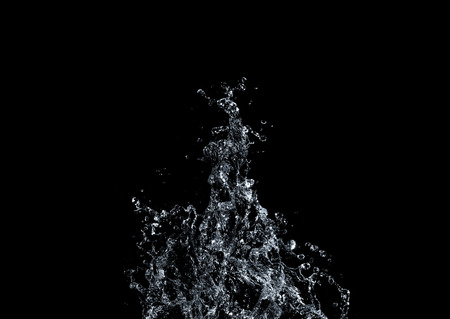 water Splash isolate On black Backgroundの写真素材