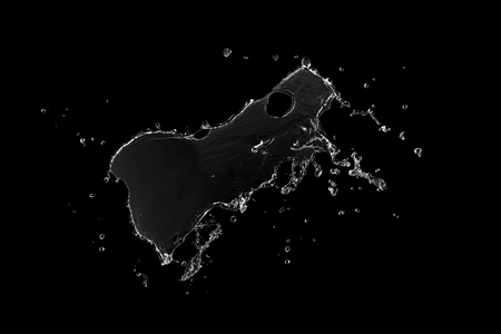 blue water splash isolated on white backgroundの写真素材