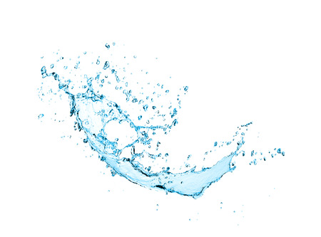 Water splash on white backgroundの写真素材