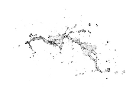 Water splash on white backgroundの写真素材