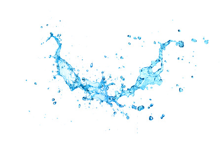 Water splash on white  backgroundの写真素材