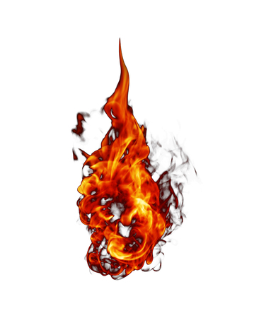 Fire flames isolated on white background.の写真素材