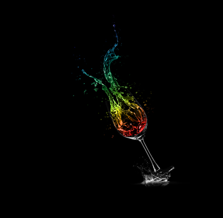 water splash in glass isolated.の写真素材