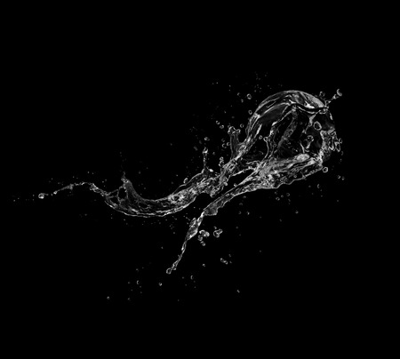 water Splash isolate On black Background.の写真素材