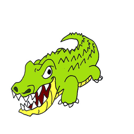 Cartoon crocodile isolated on a white background. Vector illustration.のイラスト素材