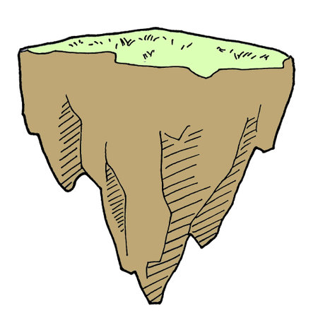 cartoon image of sky land landscape. An illustration of sky land landscape.のイラスト素材
