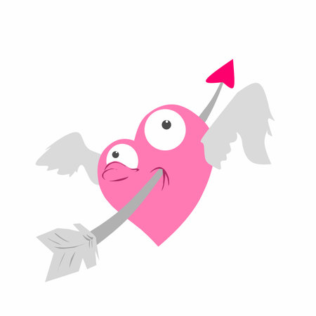 Heart and arrow vector illustrationのイラスト素材