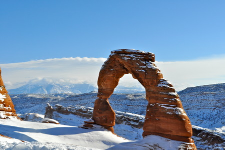 Arch in the snowの写真素材