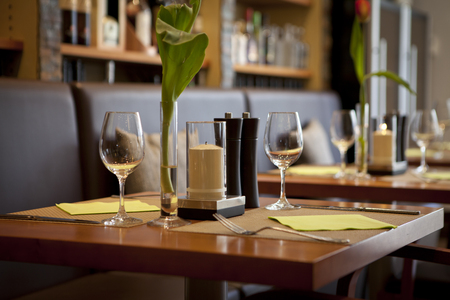 restaurant inhouse calm and nice interiorの写真素材