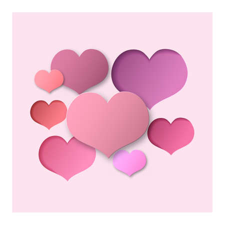 Pink Abstract Background Hearts for a Valentine Day. Can be used for Love Letter, Card, Valentines day Celebration, design, etc. Scope and Clipped Depth on Paperの写真素材