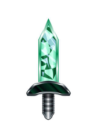 Sword Cartoon Medieval Weapon Isolated on White Background Element. Scabbard Icon Can be used for RPG, Web, Mobile App, Infographics. Game asset.の写真素材