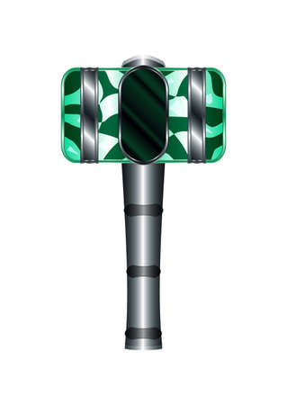 Hammer Cartoon Medieval Weapon Isolated on White Background Element. Vector Illustration Icon Can be used for RPG, Web, Mobile App, Infographics. Game asset.の写真素材
