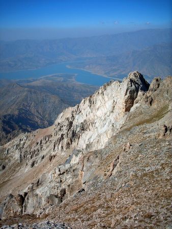Mountain alps in Chimgan region. Uzbekistan, fall 2004の写真素材