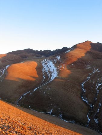 Evening in mountains. Babaytag region, Uzbekistanの写真素材