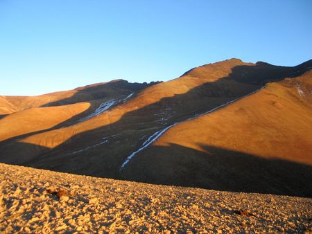 Evening in mountains. Babaytag region, Uzbekistanの写真素材