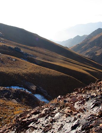 Evening in mountains. Babaytag region, Uzbekistanの写真素材