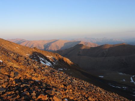Evening in mountains. Babaytag region, Uzbekistanの写真素材