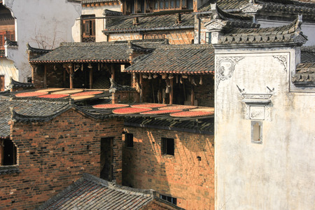 Sun-drying their self-harvest productsのeditorial素材