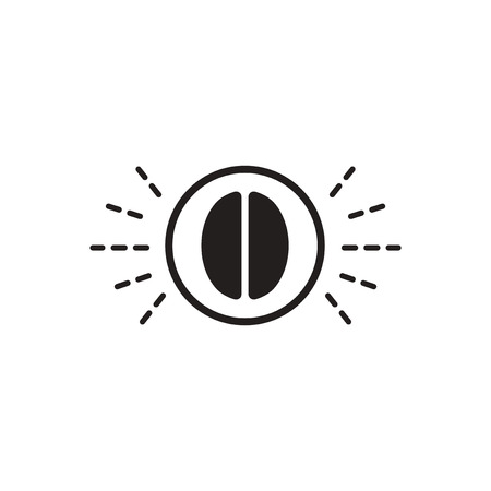 black vector icon on white background  shiny coffee beansのイラスト素材