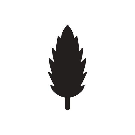 black vector icon on white background  tree leafのイラスト素材
