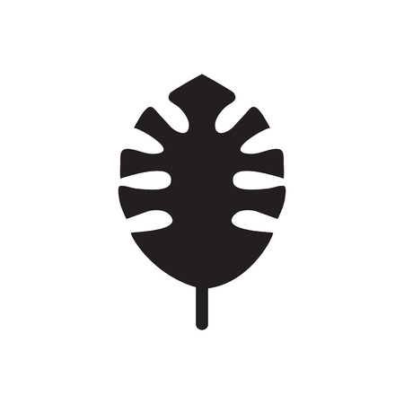 black vector icon on white background  tree leafのイラスト素材