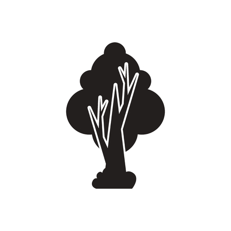 black vector icon on white background  tree silhouetteのイラスト素材
