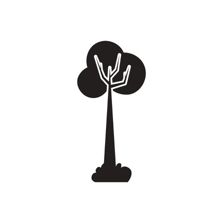 black vector icon on white background  tree silhouetteのイラスト素材