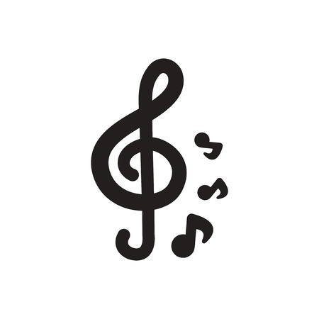 black vector icon on white background  music noteのイラスト素材