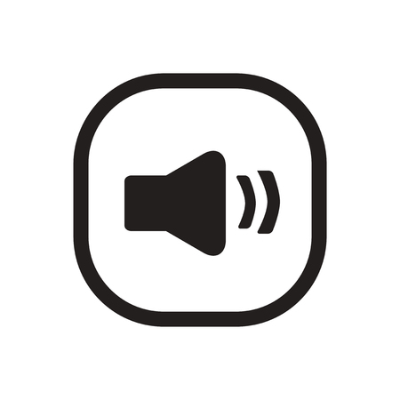 black vector icon on white background  button musicのイラスト素材