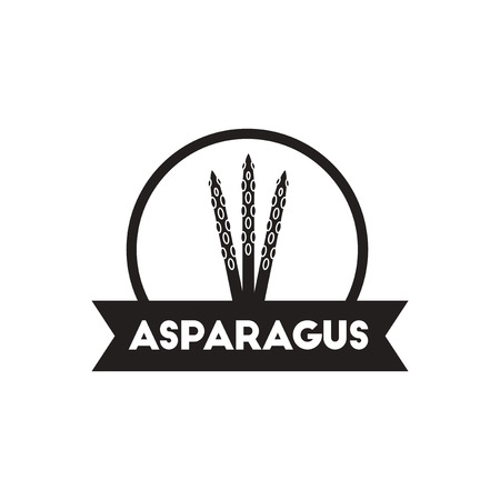 black vector icon on white background  asparagus emblemのイラスト素材