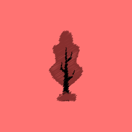 flat vector icon design collection  tree silhouetteのイラスト素材